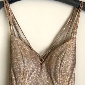 Homecoming dress. Worn once. Beautiful sparkly gold tone.